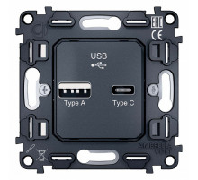 Механизм розетки 2USB A+C 20W (быстрая зарядка) Ambrella Volt Quant VM177