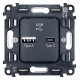 Механизм розетки 2USB A+C 20W (быстрая зарядка) Ambrella Volt Quant VM177