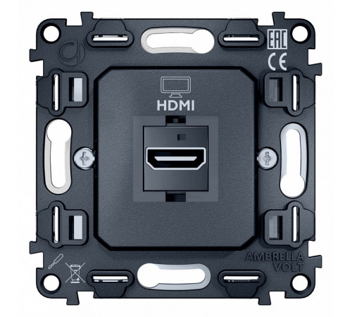 Механизм розетки HDMI 2.0 40V/500mA 2.0GHz 5-18Gbit/s Ambrella Volt Quant VM222 Механизм розетки HDMI 2.0 40V/500mA 2.0GHz 5-18Gbit/s Ambrella Volt Quant VM222