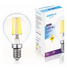 Филаментная cветодиодная лампа Ambrella Light Filament G45 E14 6W 4200K 204215