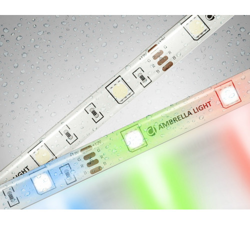 Светодиодная лента Ambrella Light LED Strip 12В 5050 7,2Вт/м RGB 5м IP65 GS2301 Светодиодная лента Ambrella Light LED Strip 12В 5050 7,2Вт/м RGB 5м IP65 GS2301