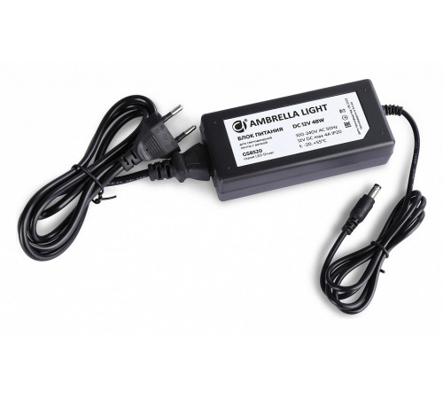 Блок питания Ambrella Light LED Driver 12V 48Вт AC100-240 4A IP20 GS8520 Блок питания Ambrella Light LED Driver 12V 48Вт AC100-240 4A IP20 GS8520
