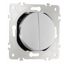 Выключатель двухклавишный проходной Arte Milano 202.32-2.silver