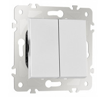Выключатель двухклавишный проходной Arte Milano 203.32-2.silver