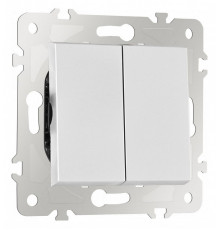 Выключатель двухклавишный проходной Arte Milano 203.32-2.silver