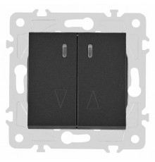 Выключатель одноклавишный проходной Arte Milano 203.33-1.black