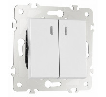Выключатель двухклавишный проходной Arte Milano 203.33-2.white