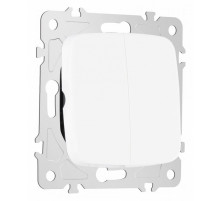 Выключатель двухклавишный проходной Arte Milano 205.32-2.white