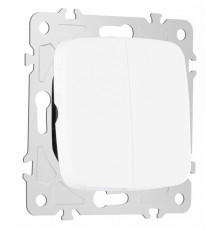 Выключатель двухклавишный проходной Arte Milano 205.32-2.white