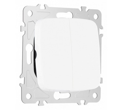 Выключатель двухклавишный проходной Arte Milano 205.32-2.white