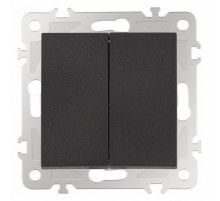 Выключатель двухклавишный проходной Arte Milano 206.32-2.black