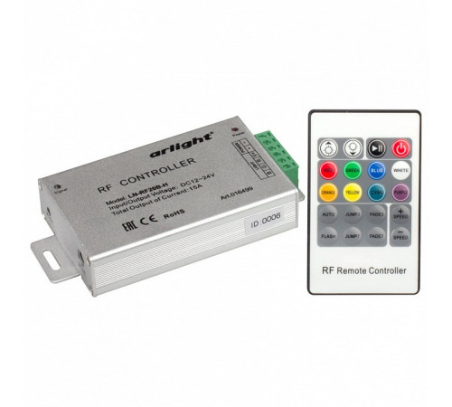 Контроллер Arlight LN-RF20B-H (12-24V,180-360W, ПДУ 20кн) 016499 Контроллер Arlight LN-RF20B-H (12-24V,180-360W, ПДУ 20кн) 016499
