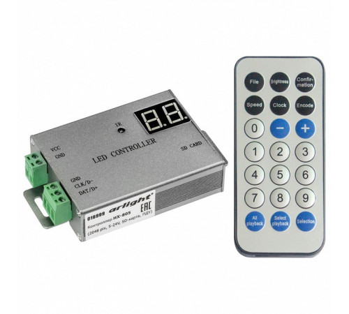 Контроллер Arlight HX-805 (2048 pix, 5-24V, SD-карта, ПДУ) 016999