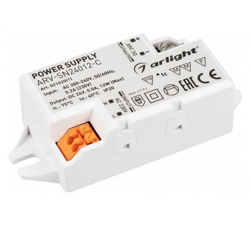 Блок питания Arlight ARV-SN24012-C (24V, 0.5A, 12W) 021020(1) Блок питания Arlight ARV-SN24012-C (24V, 0.5A, 12W) 021020(1)