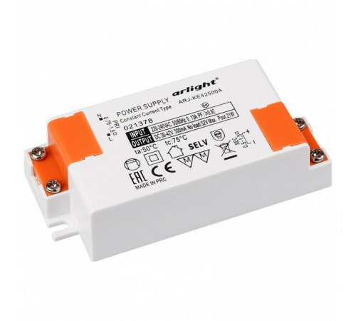 Блок питания Arlight ARJ-KE42500A (21W, 500mA, PFC) 021378 Блок питания Arlight ARJ-KE42500A (21W, 500mA, PFC) 021378