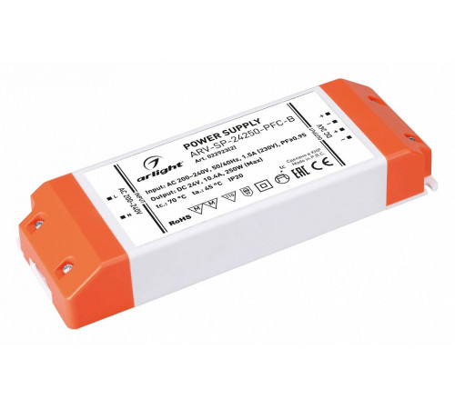 Блок питания Arlight ARV-SP-24250-PFC-B (24V, 10.4A, 250W, IP20) 022923(2) Блок питания Arlight ARV-SP-24250-PFC-B (24V, 10.4A, 250W, IP20) 022923(2)