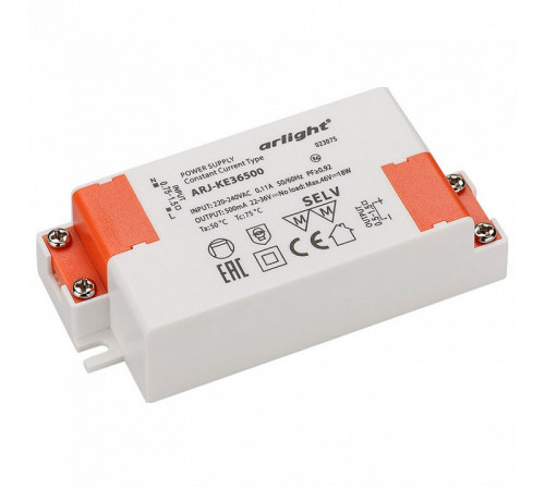 Блок питания Arlight ARJ-KE36500 (18W, 500mA, PFC) 023075 Блок питания Arlight ARJ-KE36500 (18W, 500mA, PFC) 023075