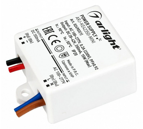 Блок питания Arlight ARJ-KE42350-MINI (15W, 350mA, PFC) 024903(1) Блок питания Arlight ARJ-KE42350-MINI (15W, 350mA, PFC) 024903(1)
