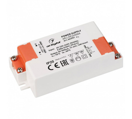 Блок питания Arlight ARJ-KE24500A (12W, 500mA, PFC) 024951 Блок питания Arlight ARJ-KE24500A (12W, 500mA, PFC) 024951