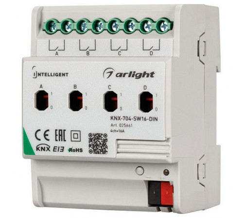 Релейный модуль Arlight KNX-704-SW16-Din (Bus, 4x16A) 025661 Релейный модуль Arlight KNX-704-SW16-Din (Bus, 4x16A) 025661