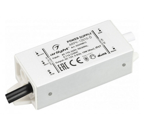Блок питания Arlight ARPV-12010-D 12V 10W IP67 0,83A 026908(1) Блок питания Arlight ARPV-12010-D 12V 10W IP67 0,83A 026908(1)
