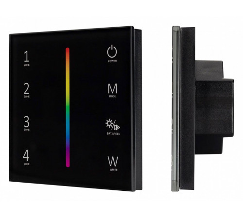 Панель Arlight Sens Smart-P30-RGBW Black (230V, 4 зоны, 2.4G) 027104 Панель Arlight Sens Smart-P30-RGBW Black (230V, 4 зоны, 2.4G) 027104