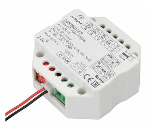 Контроллер Arlight Smart-K26-RGBW (12-24V, 4x3A, 2.4G) 028294 Контроллер Arlight Smart-K26-RGBW (12-24V, 4x3A, 2.4G) 028294