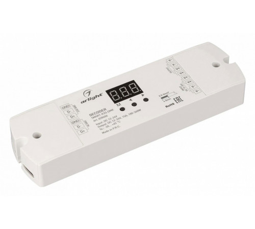 Декодер Arlight Smart-K33-DMX (12-24V, 1x15A) 028406 Декодер Arlight Smart-K33-DMX (12-24V, 1x15A) 028406