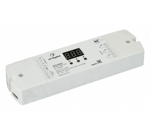 Декодер Arlight Smart-DMX-SUF (12-24V, 3x6A) 028407 Декодер Arlight Smart-DMX-SUF (12-24V, 3x6A) 028407
