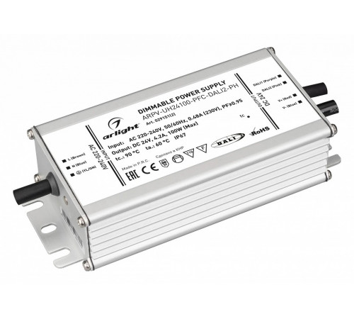 Блок питания Arlight ARPV-UH24100-PFC-DALI2-PH (24V, 4.2A, 100W, IP67) 029151(2)