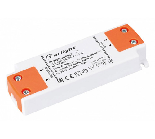 Блок питания Arlight ARV-SP-24020-FLAT-B (24V, 0.83A, 20W) 029375(1) Блок питания Arlight ARV-SP-24020-FLAT-B (24V, 0.83A, 20W) 029375(1)