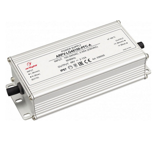 Блок питания Arlight ARPV-LG48100-PFC-A 48V 2.12A 100W IP67 030035 Блок питания Arlight ARPV-LG48100-PFC-A 48V 2.12A 100W IP67 030035
