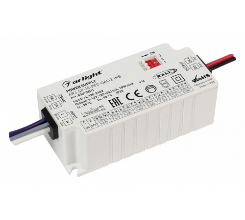 Блок питания Arlight ARJ-SP-10-PFC-DALI2-INS (10W, 9-42V, 0.12-0.35A) 030908(1) Блок питания Arlight ARJ-SP-10-PFC-DALI2-INS (10W, 9-42V, 0.12-0.35A) 030908(1)