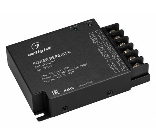 Усилитель Arlight Smart-Dim (12-24V, 1x30A) 031112 Усилитель Arlight Smart-Dim (12-24V, 1x30A) 031112