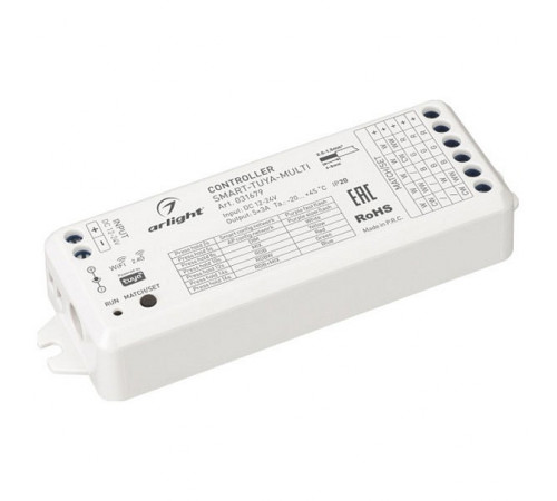 Контроллер Arlight Smart-Tuya-Multi (12-24V, 5x3A, RGB-Mix, 2.4G) 031679 Контроллер Arlight Smart-Tuya-Multi (12-24V, 5x3A, RGB-Mix, 2.4G) 031679