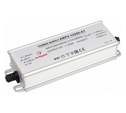 Блок питания Arlight ARPV-12200-A1 (12V, 16.6A, 200W) 032317