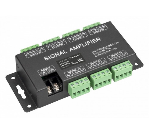 Усилитель Arlight сигнала LN-SPI-6CH (5-24V) 033094 Усилитель Arlight сигнала LN-SPI-6CH (5-24V) 033094