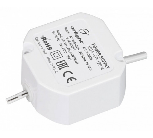 Блок питания Arlight ARPV-SP-12024 (12V, 2A, 24W) 033330 Блок питания Arlight ARPV-SP-12024 (12V, 2A, 24W) 033330