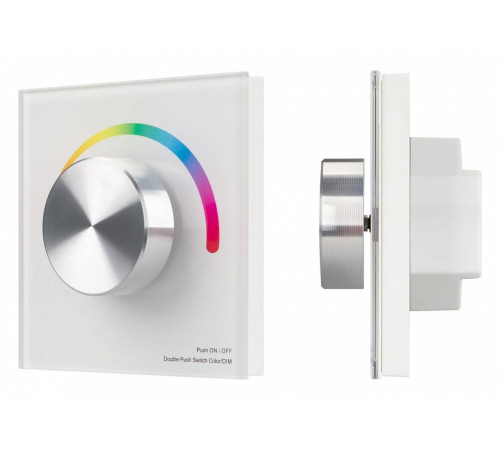 Панель Arlight Smart-P8-RGB-G-IN White (12-24V, 3x4A, Rotary, 2.4G) 033764 Панель Arlight Smart-P8-RGB-G-IN White (12-24V, 3x4A, Rotary, 2.4G) 033764