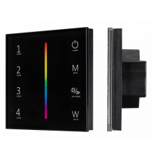 Панель Arlight Smart-P22-RGBW-G-IN Black (12-24V, 4x3A, Sens, 2.4G) 033766