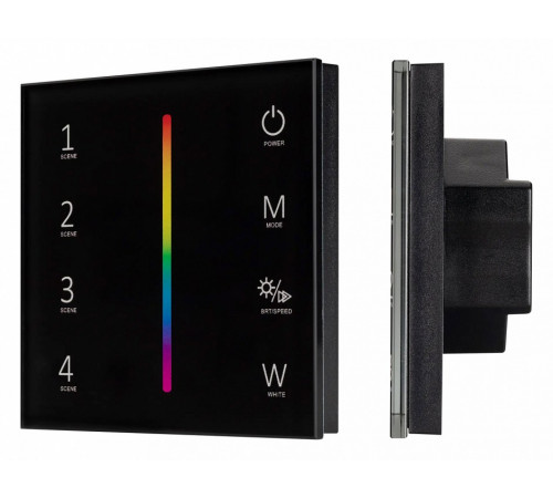 Панель Arlight Smart-P22-RGBW-G-IN Black (12-24V, 4x3A, Sens, 2.4G) 033766 Панель Arlight Smart-P22-RGBW-G-IN Black (12-24V, 4x3A, Sens, 2.4G) 033766