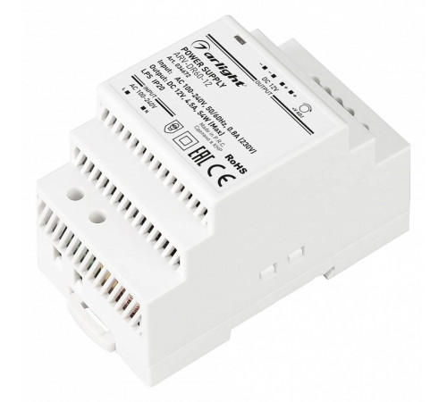Блок питания Arlight ARV-DR60-12 (12V, 5A, 54W) 034672