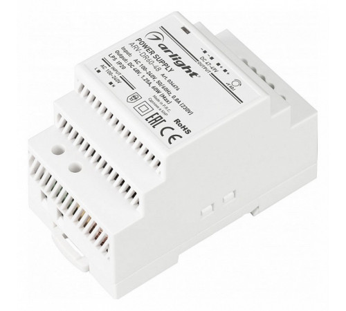 Блок питания Arlight ARV-DR60-48 (48V, 1.25A, 60W) 034676 Блок питания Arlight ARV-DR60-48 (48V, 1.25A, 60W) 034676