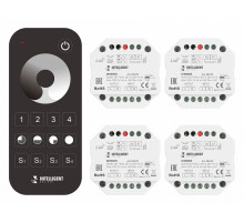 Диммер Arlight SMART-SET-TRIAC-601-72-DIM-PD-IN Black (230V, 1x1.5A, x4, ПДУ 10кн, 2.4G) 036199