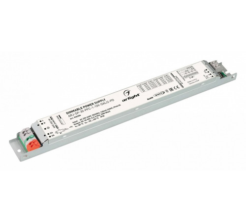 Блок питания Arlight ARJ-SP-30-PFC-1-10V-DALI2-PD (30W, 18-90V, 0.2-0.55A) 036286 Блок питания Arlight ARJ-SP-30-PFC-1-10V-DALI2-PD (30W, 18-90V, 0.2-0.55A) 036286