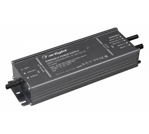 Блок питания Arlight ARPV-LG24250-PFC-0-10V-CV-CC 24V 250W IP67 10.4A 036936 Блок питания Arlight ARPV-LG24250-PFC-0-10V-CV-CC 24V 250W IP67 10.4A 036936