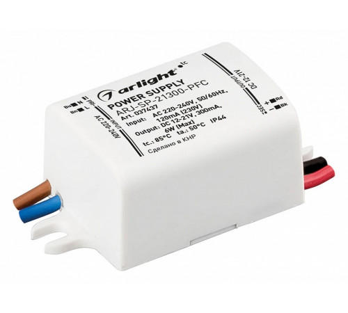 Блок питания Arlight ARJ-SP-21300-PFC (6W, 12-21V, 300mA) 037437