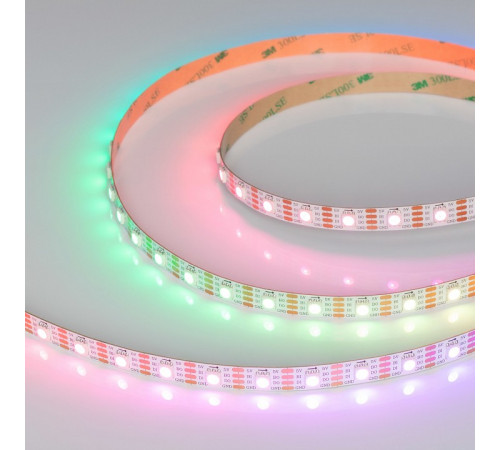 Светодиодная лента Arlight SPI-B60-10mm 5V RGB-PX1-BPT (12 W/m, IP20, 5060, 5m) 037855