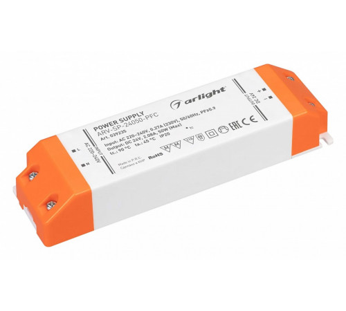 Блок питания Arlight ARV-SP-24050-PFC (24V, 2.08A, 50W) 039235 Блок питания Arlight ARV-SP-24050-PFC (24V, 2.08A, 50W) 039235