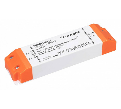 Блок питания Arlight ARV-SP-24060-PFC (24V, 2.5A, 60W) 039243